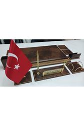 BULUT KAHVE VE AHŞAP DERİDEN OLUŞAN PREMİUM SÜMEN VE MAKAM TAKIMI