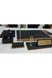 SİYAH VE AHŞAP DESENLİ KİŞİYE ÖZEL İMZA SÜMENİ