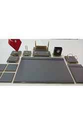 ANTRASİT VE GOLD KİŞİYE ÖZEL İSİMLİKLİ GOLD AYAKLI LÜX TASARIM SÜMEN VE MAKAM TAKIMI