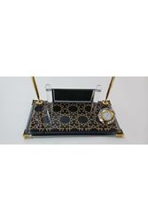 SULTAN SİYAH GOLD İŞLEMELİ KRİSTAL KİŞİYE ÖZEL İSİMLİK SETİ